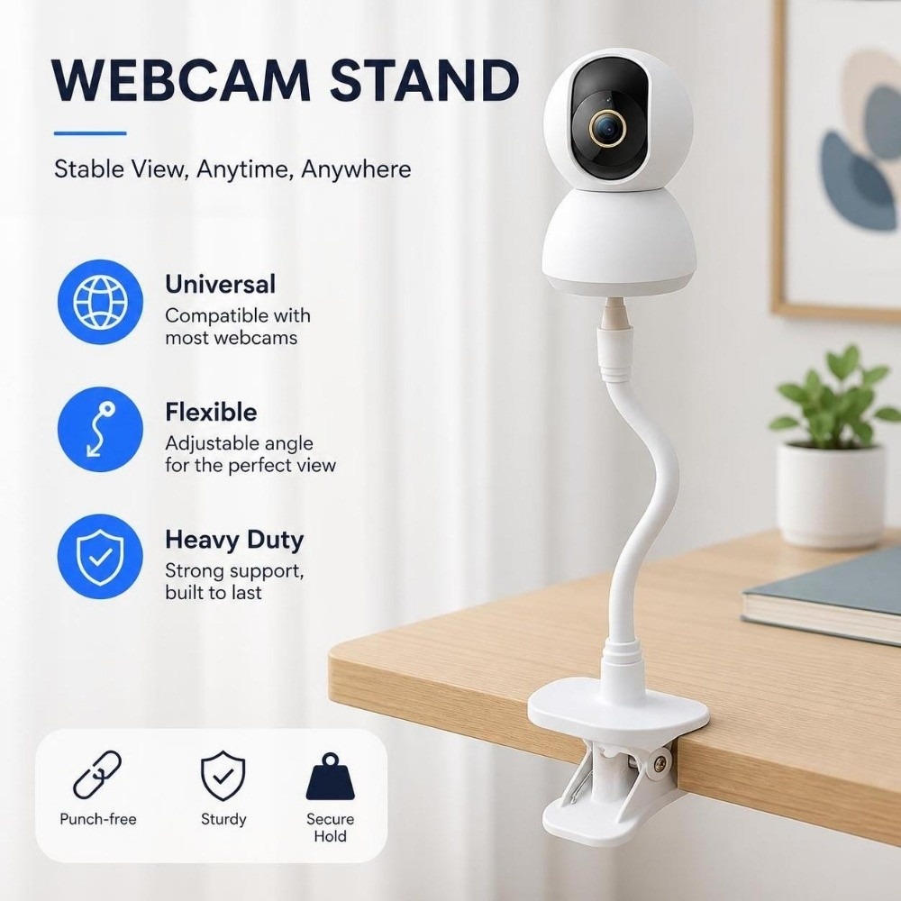 Webcam Stand Clip - Soporte universal para cámara con abrazadera,