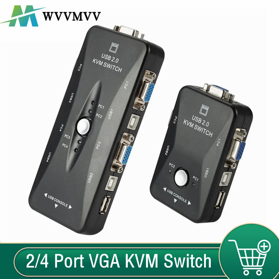 Kvm Switch Dual Monitor - Conmutador KVM VGA de 2/4 puertos
