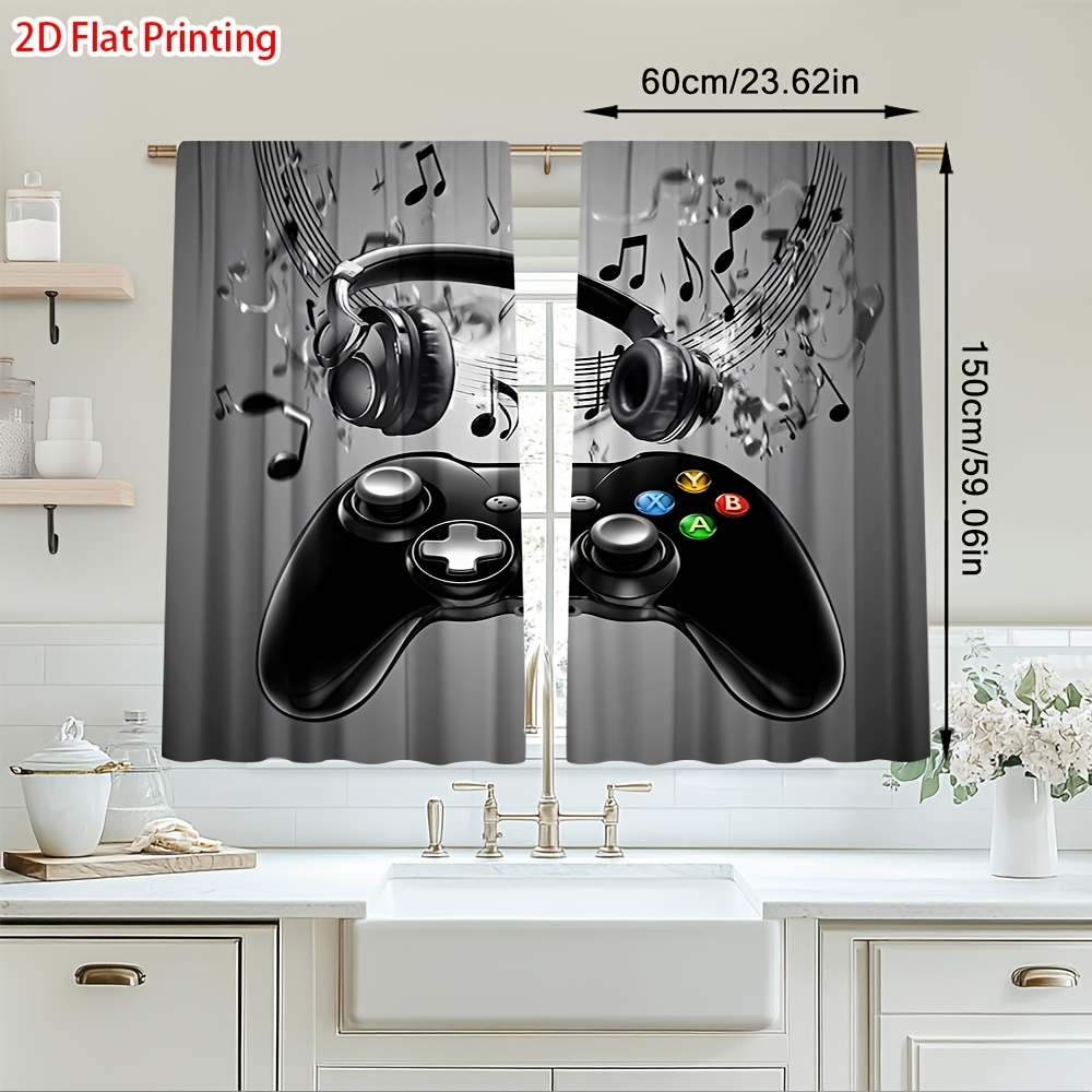 Office Tech For Home - 2 Cortinas con Estampado de Notas
