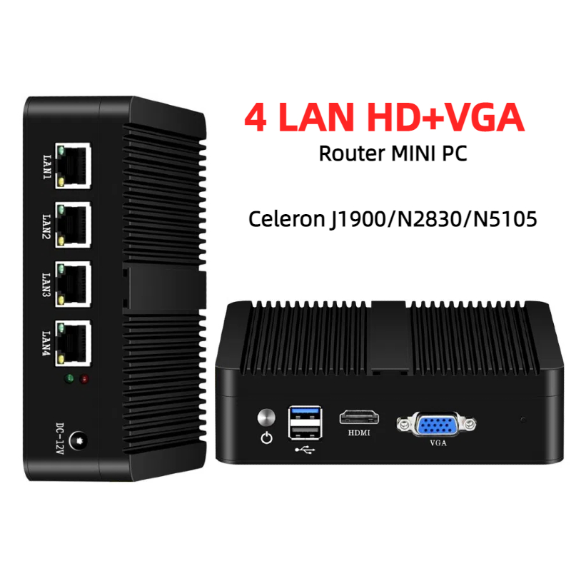 Mini PC Sin Ventilador, 4 Puer - Thin Client Mini Pc reseña y precio